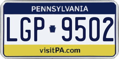PA license plate LGP9502