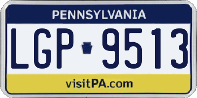 PA license plate LGP9513