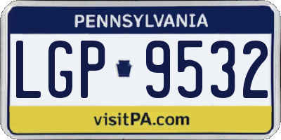 PA license plate LGP9532
