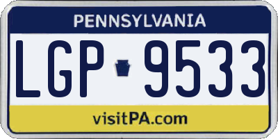 PA license plate LGP9533