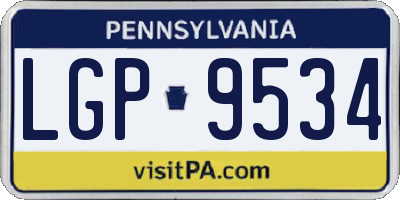 PA license plate LGP9534