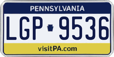 PA license plate LGP9536