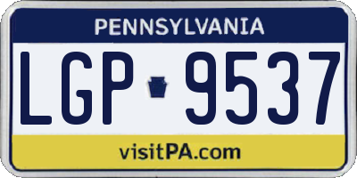 PA license plate LGP9537