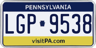 PA license plate LGP9538