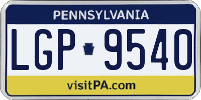 PA license plate LGP9540
