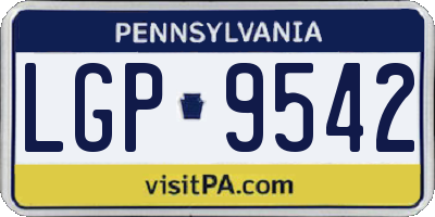 PA license plate LGP9542