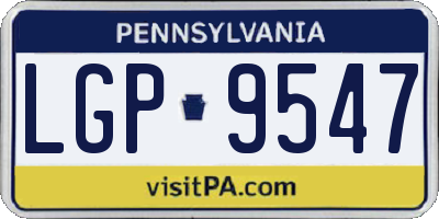 PA license plate LGP9547