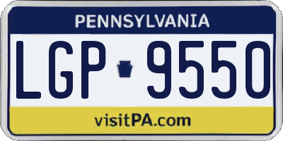 PA license plate LGP9550