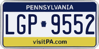 PA license plate LGP9552