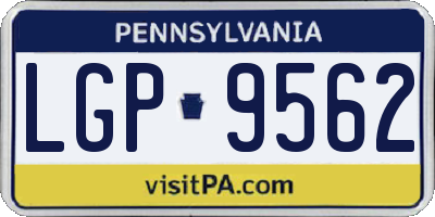 PA license plate LGP9562