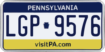 PA license plate LGP9576