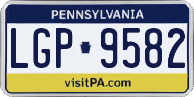 PA license plate LGP9582