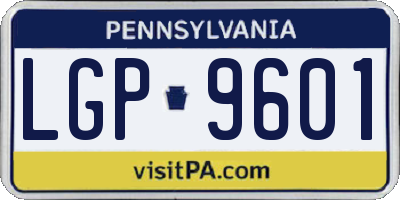 PA license plate LGP9601