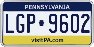 PA license plate LGP9602