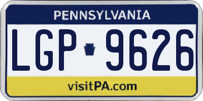 PA license plate LGP9626
