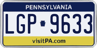 PA license plate LGP9633