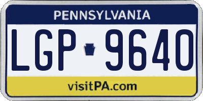 PA license plate LGP9640