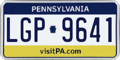 PA license plate LGP9641