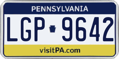 PA license plate LGP9642