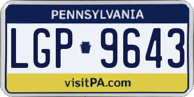 PA license plate LGP9643