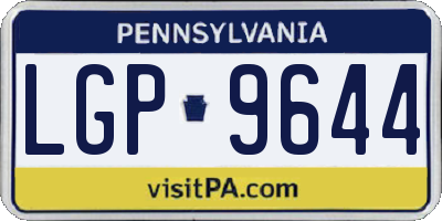 PA license plate LGP9644