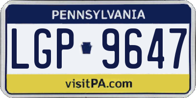 PA license plate LGP9647