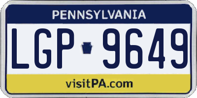 PA license plate LGP9649