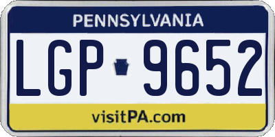 PA license plate LGP9652