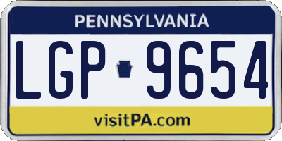 PA license plate LGP9654