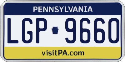 PA license plate LGP9660