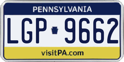 PA license plate LGP9662