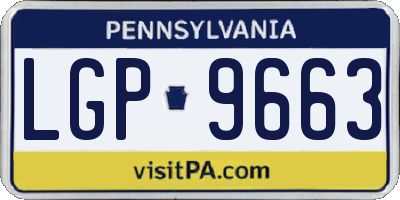 PA license plate LGP9663