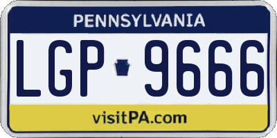 PA license plate LGP9666