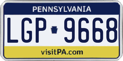 PA license plate LGP9668