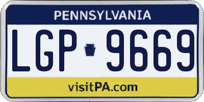 PA license plate LGP9669