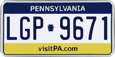 PA license plate LGP9671