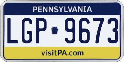 PA license plate LGP9673