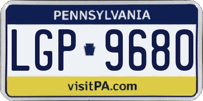 PA license plate LGP9680