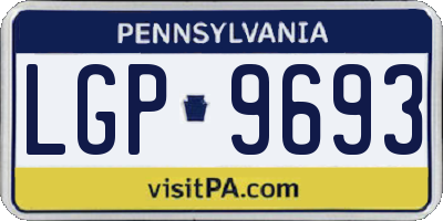 PA license plate LGP9693