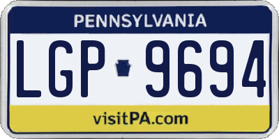 PA license plate LGP9694