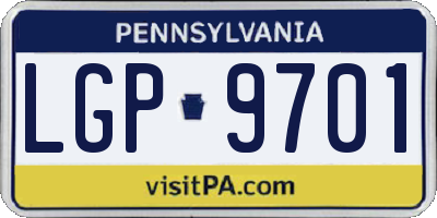 PA license plate LGP9701