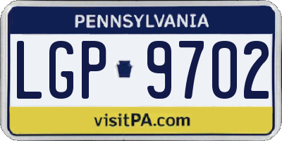 PA license plate LGP9702