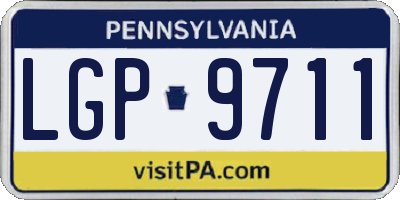 PA license plate LGP9711