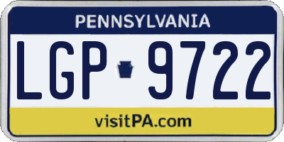 PA license plate LGP9722