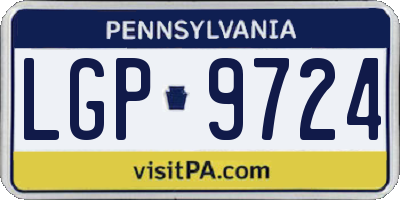PA license plate LGP9724