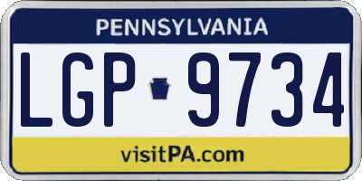PA license plate LGP9734