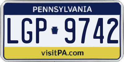 PA license plate LGP9742