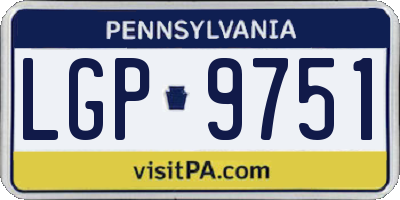 PA license plate LGP9751