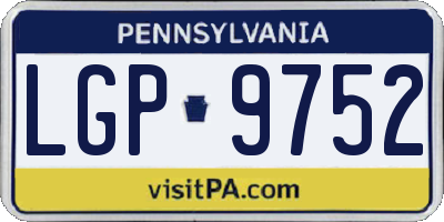 PA license plate LGP9752