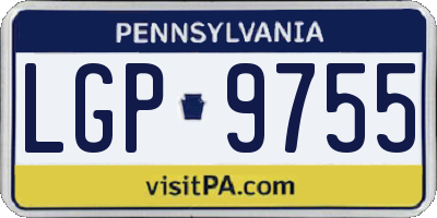 PA license plate LGP9755